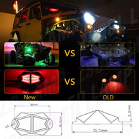 Wheel Rock Light Kit Underbody RGB LED 210° QTY 4 Light Set with Remote and APP