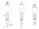 Honda 69-78 CB750K 75-78 CB750F CB750 330mm Rear Shocks Chrome Eye / Clevis