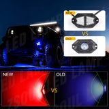 Wheel Rock Light Kit Underbody RGB LED 210° QTY 4 Light Set with Remote and APP Control